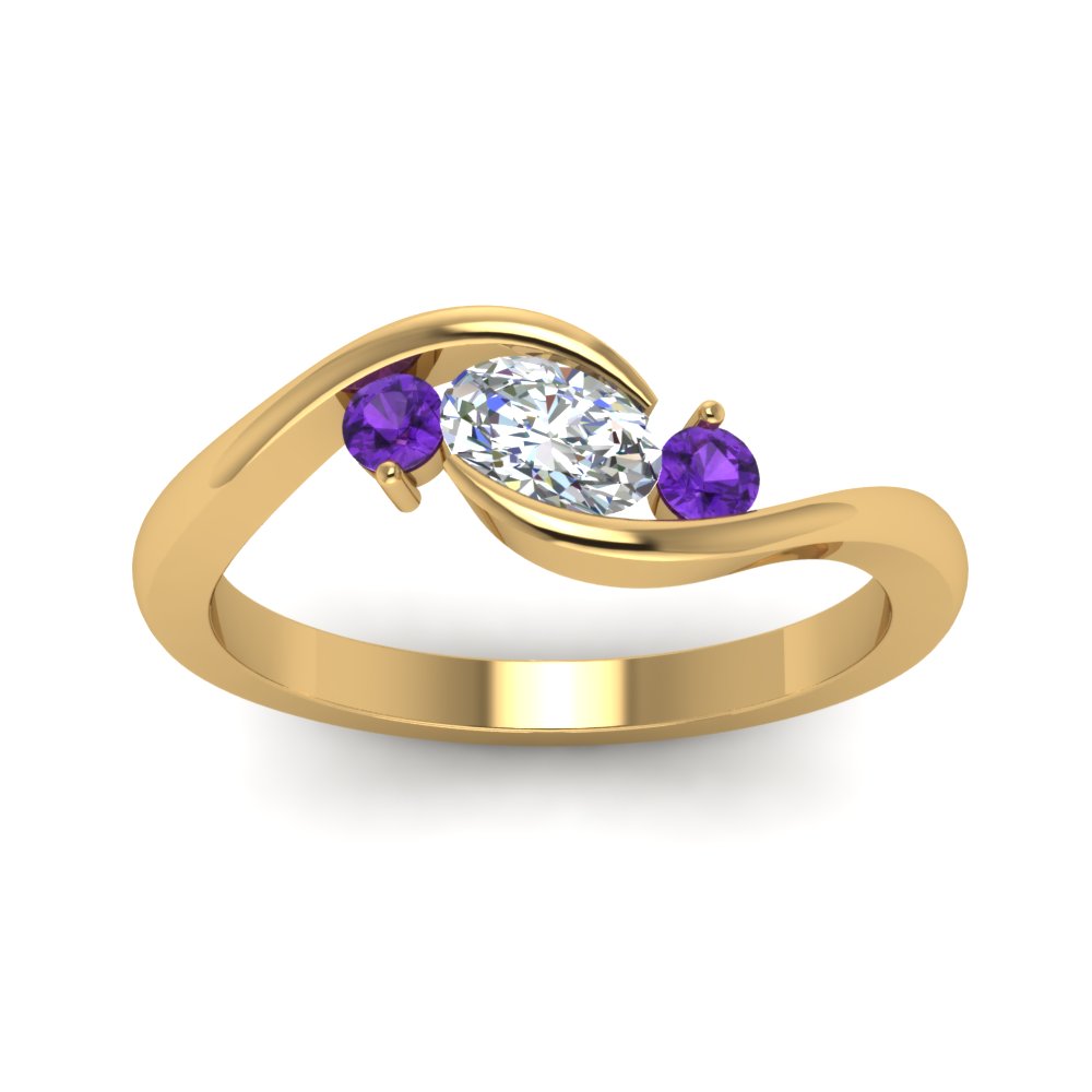 Twist 3 Stone Engagement Ring
