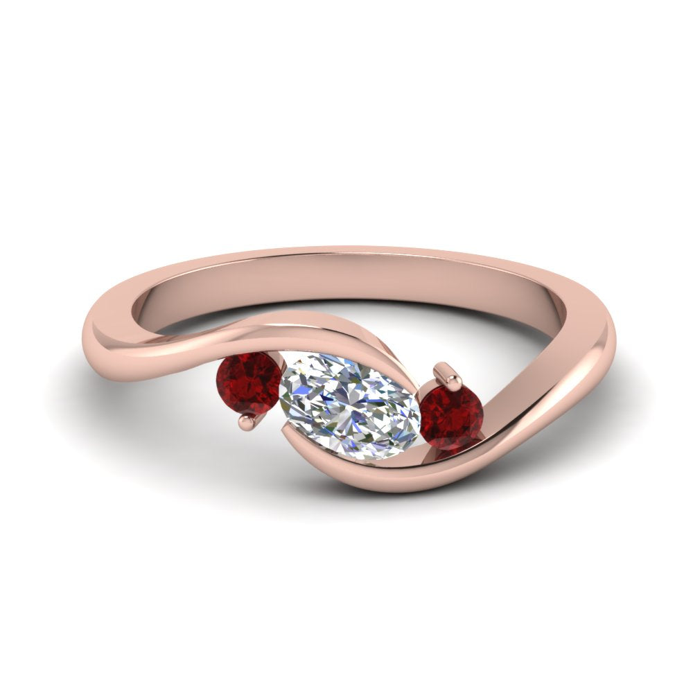 Twist 3 Stone Engagement Ring