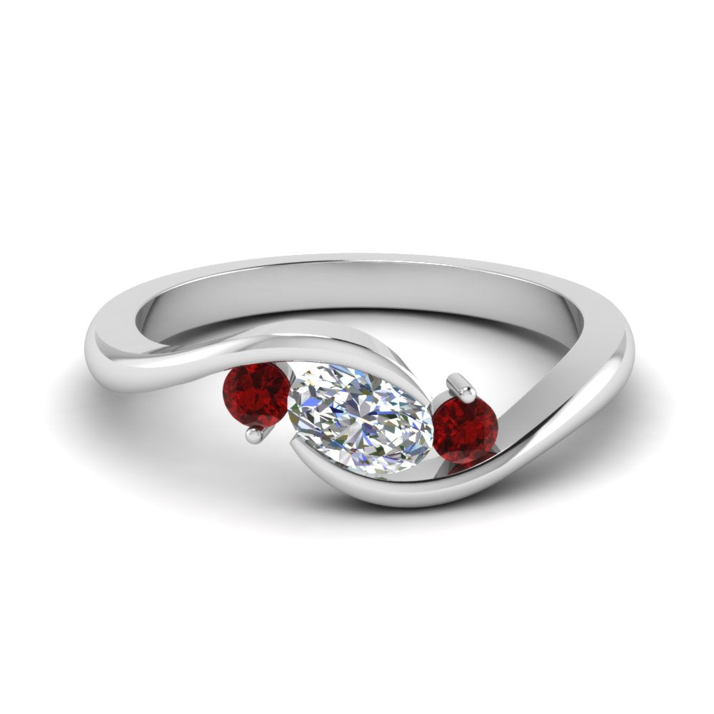 Twist 3 Stone Engagement Ring