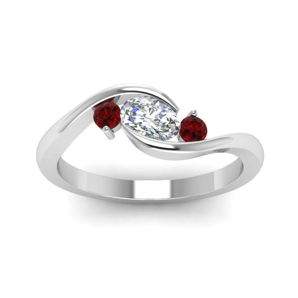 Twist 3 Stone Engagement Ring