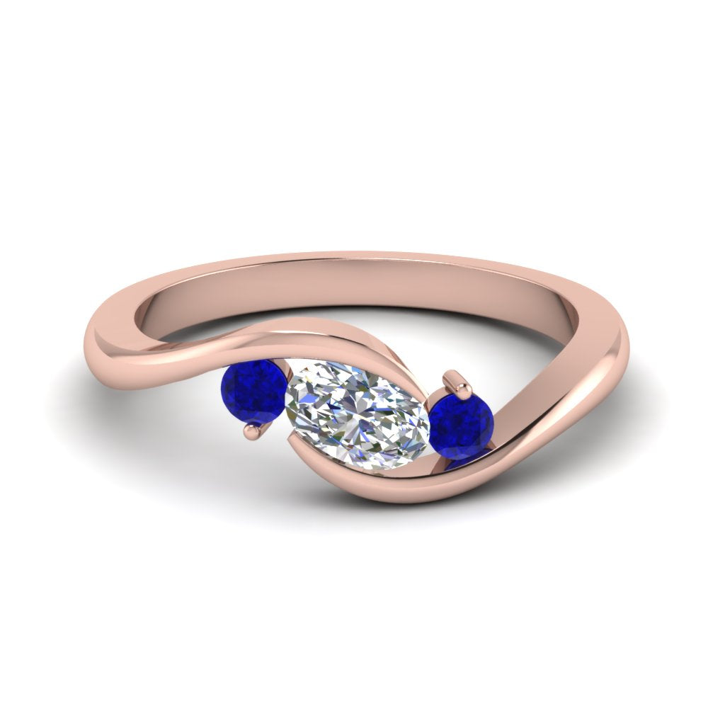 Twist 3 Stone Engagement Ring