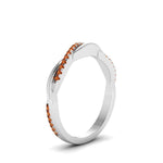 Load image into Gallery viewer, twist-orange-sapphire-wedding-ring-in-white-gold-fd8253bgsaor-nl-wg
