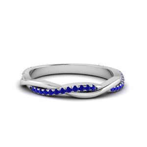 14k White Gold / Blue Sapphire / Lab Grown