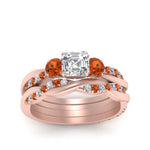 Load image into Gallery viewer, twisted-asscher-diamond-wedding-band-with-orange-sapphire-in-rose-gold-FDENS3301ASGSAOR-NL-RG.jpg
