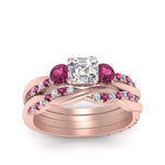 Load image into Gallery viewer, twisted-asscher-diamond-wedding-band-with-pink-sapphire-in-rose-gold-FDENS3301ASGSADRPI-NL-RG.jpg
