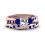 Load image into Gallery viewer, twisted-asscher-diamond-wedding-band-with-sapphire-in-rose-gold-FDENS3301ASGSABL-NL-RG.jpg
