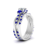 Load image into Gallery viewer, twisted-asscher-diamond-wedding-band-with-sapphire-in-white-gold-FDENS3301ASGSABL-NL-WG.jpg
