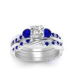 Load image into Gallery viewer, twisted-asscher-diamond-wedding-band-with-sapphire-in-white-gold-FDENS3301ASGSABL-NL-WG.jpg
