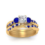 Load image into Gallery viewer, twisted-asscher-diamond-wedding-band-with-sapphire-in-yellow-gold-FDENS3301ASGSABL-NL-YG.jpg
