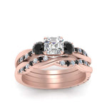 Load image into Gallery viewer, twisted-asscher-wedding-band-with-black-diamond-in-rose-gold-FDENS3301ASGBLACK-NL-RG.jpg
