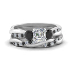 Load image into Gallery viewer, twisted-asscher-wedding-band-with-black-diamond-in-white-gold-FDENS3301ASGBLACK-NL-WG.jpg
