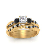 Load image into Gallery viewer, twisted-asscher-wedding-band-with-black-diamond-in-yellow-gold-FDENS3301ASGBLACK-NL-YG.jpg
