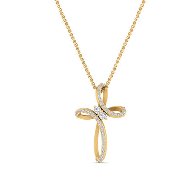 Twisted Cross Diamond Pendant