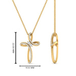 Load image into Gallery viewer, twisted-cross-pendant-with-diamond-in-yellow-gold-FDPD10796-ANGLE2-NL-YG-HW
