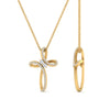 Load image into Gallery viewer, twisted-cross-pendant-with-diamond-in-yellow-gold-FDPD10796-ANGLE2-NL-YG