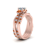 Load image into Gallery viewer, twisted-cushion-diamond-wedding-band-with-orange-sapphire-in-rose-gold-FDENS3301CUGSAOR-NL-RG.jpg
