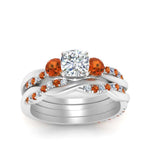 Load image into Gallery viewer, twisted-cushion-diamond-wedding-band-with-orange-sapphire-in-white-gold-FDENS3301CUGSAOR-NL-WG.jpg