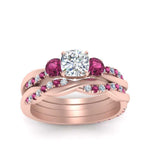 Load image into Gallery viewer, twisted-cushion-diamond-wedding-band-with-pink-sapphire-in-rose-gold-FDENS3301CUGSADRPI-NL-RG.jpg
