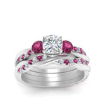 Load image into Gallery viewer, twisted-cushion-diamond-wedding-band-with-pink-sapphire-in-white-gold-FDENS3301CUGSADRPI-NL-WG.jpg
