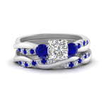 Load image into Gallery viewer, twisted-cushion-diamond-wedding-band-with-sapphire-in-white-gold-FDENS3301CUGSABL-NL-WG.jpg
