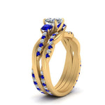 Load image into Gallery viewer, twisted-cushion-diamond-wedding-band-with-sapphire-in-yellow-gold-FDENS3301CUGSABL-NL-YG.jpg
