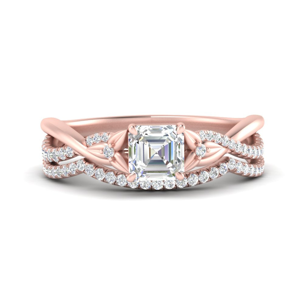 twisted-daisy-asscher-diamond-bridal-ring-set-in-rose-gold-FD9986B2AS-NL-RG