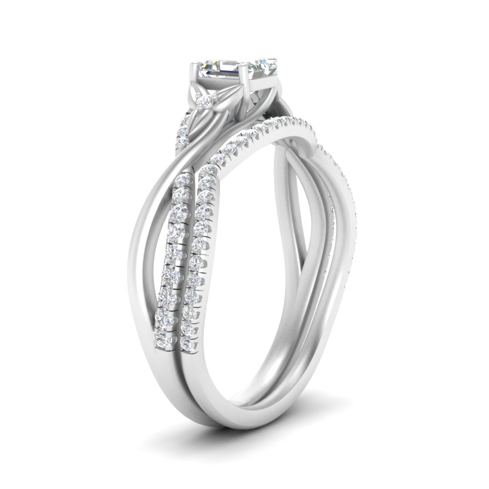 twisted-daisy-asscher-diamond-bridal-ring-set-in-white-gold-FD9986B2AS-NL-WG