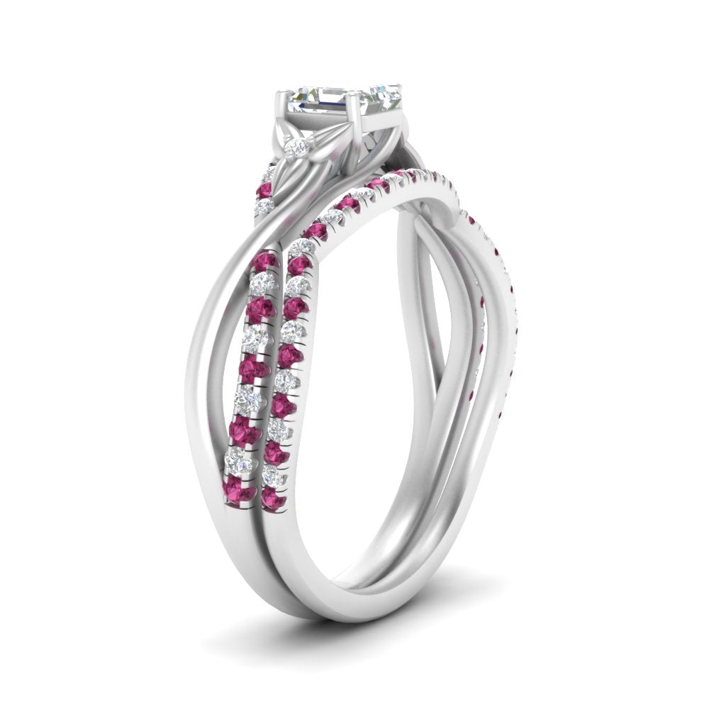 twisted-daisy-asscher-pink-sapphire-bridal-ring-set-in-white-gold-FD9986B2ASGSADRPI-NL-WG