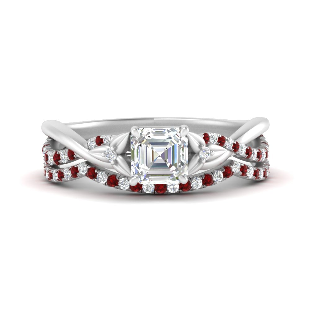 twisted-daisy-asscher-ruby-bridal-ring-set-in-white-gold-FD9986B2ASGRUDR-NL-WG