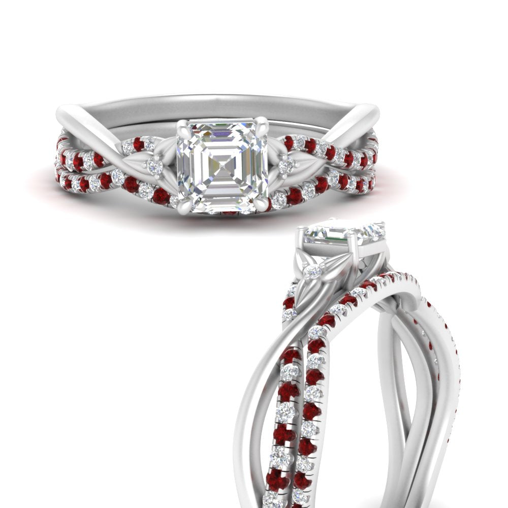 twisted-daisy-asscher-ruby-bridal-ring-set-in-white-gold-FD9986B2ASGRUDR-NL-WG