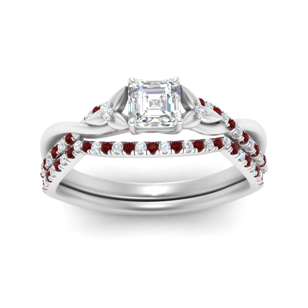 twisted-daisy-asscher-ruby-bridal-ring-set-in-white-gold-FD9986B2ASGRUDR-NL-WG