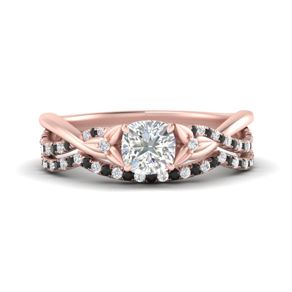 twisted-daisy-cushion-black-diamond-bridal-ring-set-in-rose-gold-FD9986B2CUGBLACK-NL-RG