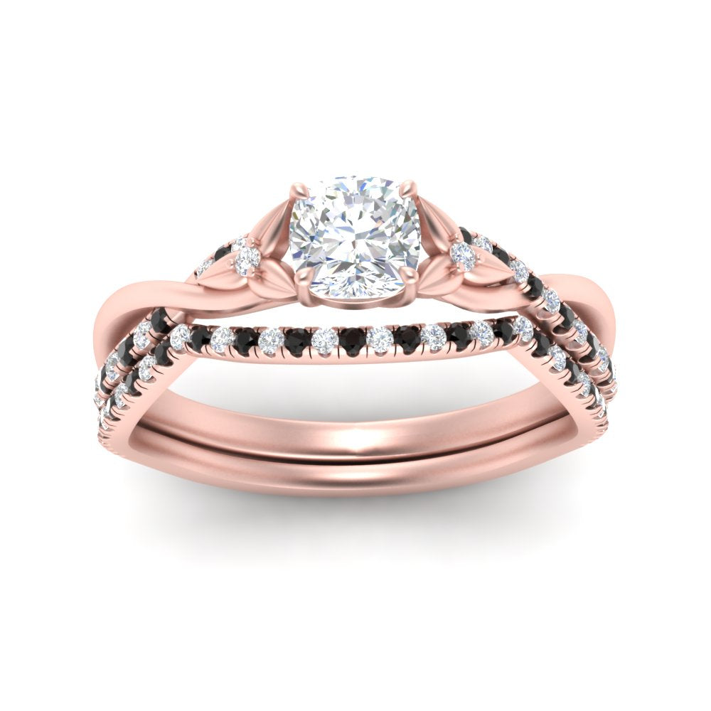 twisted-daisy-cushion-black-diamond-bridal-ring-set-in-rose-gold-FD9986B2CUGBLACK-NL-RG