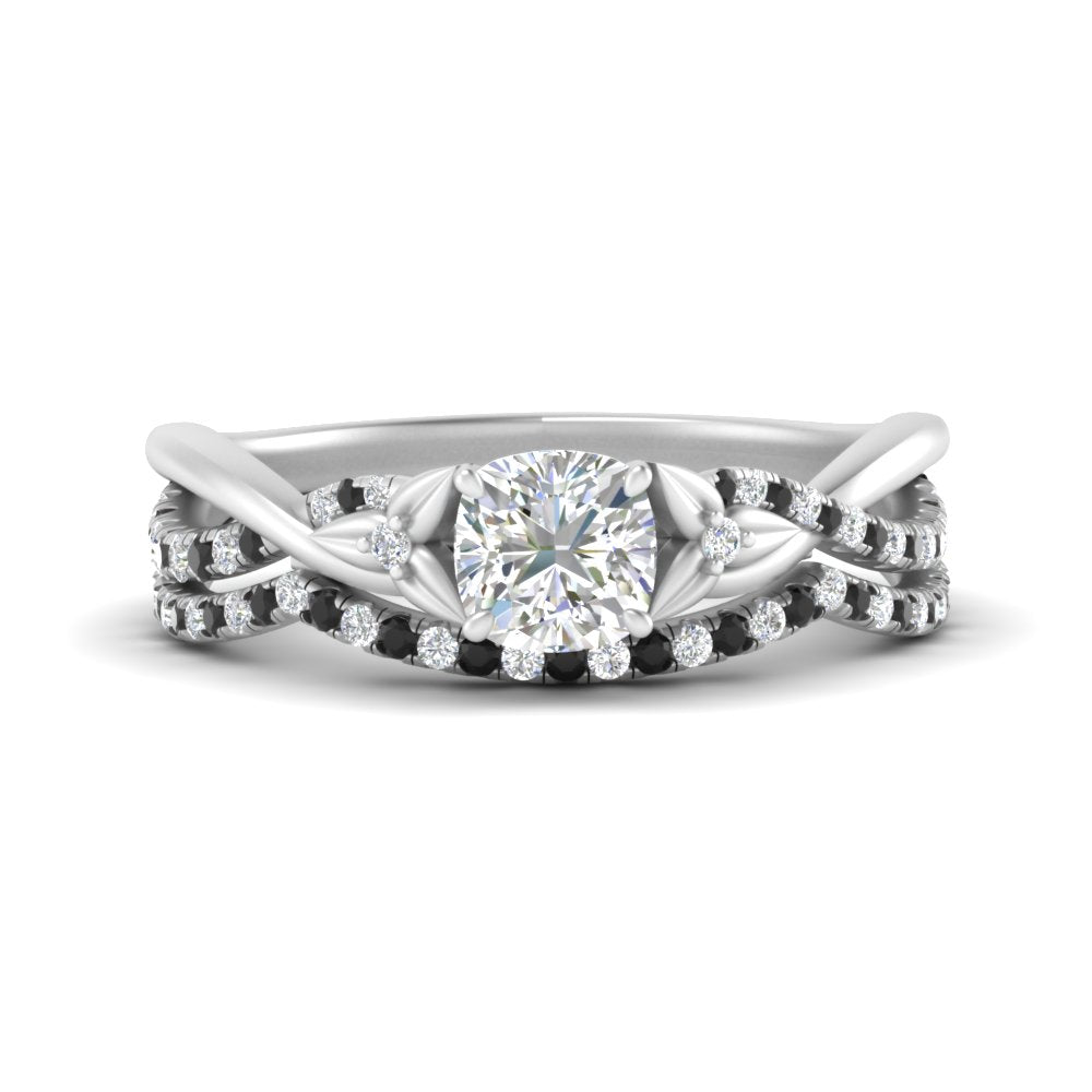 twisted-daisy-cushion-black-diamond-bridal-ring-set-in-white-gold-FD9986B2CUGBLACK-NL-WG