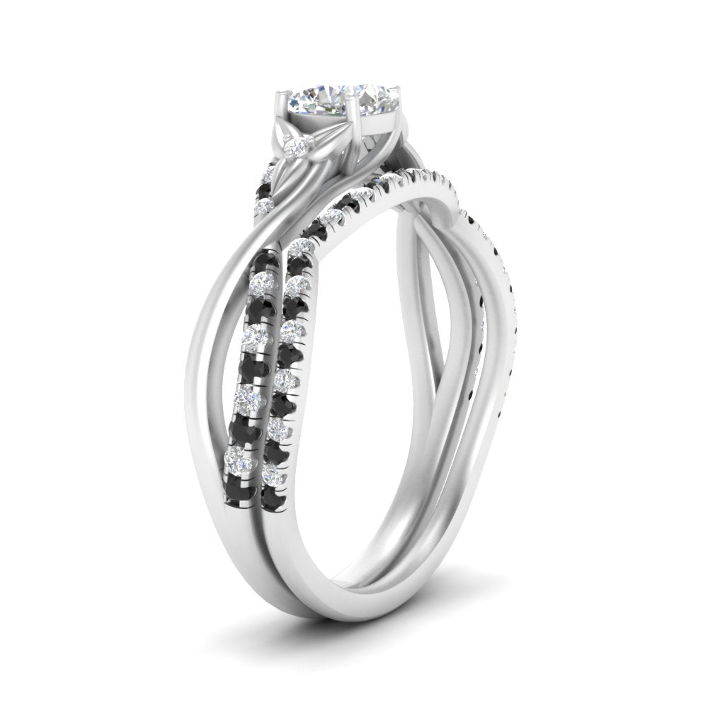 twisted-daisy-cushion-black-diamond-bridal-ring-set-in-white-gold-FD9986B2CUGBLACK-NL-WG
