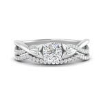 Load image into Gallery viewer, twisted-daisy-cushion-diamond-bridal-ring-set-in-white-gold-FD9986B2CU-NL-WG

