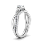 Load image into Gallery viewer, twisted-daisy-cushion-diamond-bridal-ring-set-in-white-gold-FD9986B2CU-NL-WG

