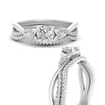 Load image into Gallery viewer, twisted-daisy-cushion-diamond-bridal-ring-set-in-white-gold-FD9986B2CU-NL-WG
