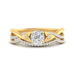Load image into Gallery viewer, twisted-daisy-cushion-diamond-bridal-ring-set-in-yellow-gold-FD9986B2CU-NL-YG
