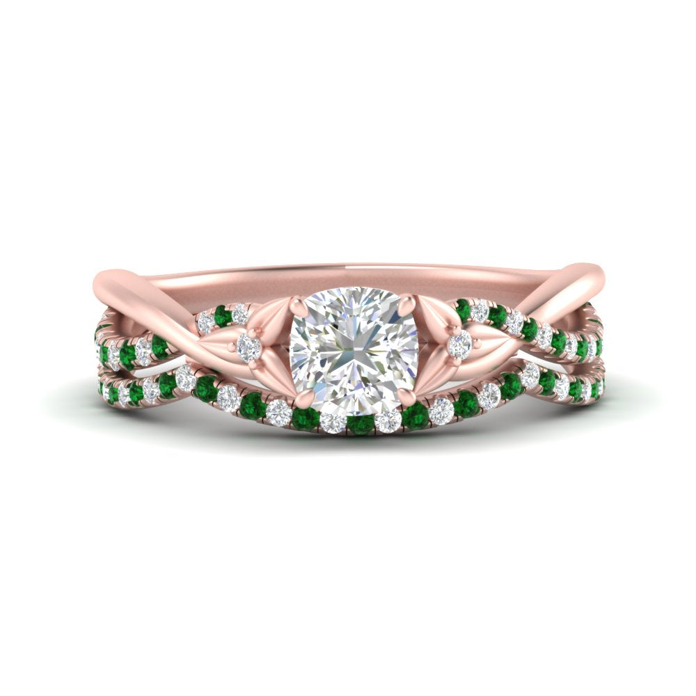 twisted-daisy-cushion-emerald-bridal-ring-set-in-rose-gold-FD9986B2CUGEMGR-NL-RG