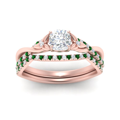 twisted-daisy-cushion-emerald-bridal-ring-set-in-rose-gold-FD9986B2CUGEMGR-NL-RG