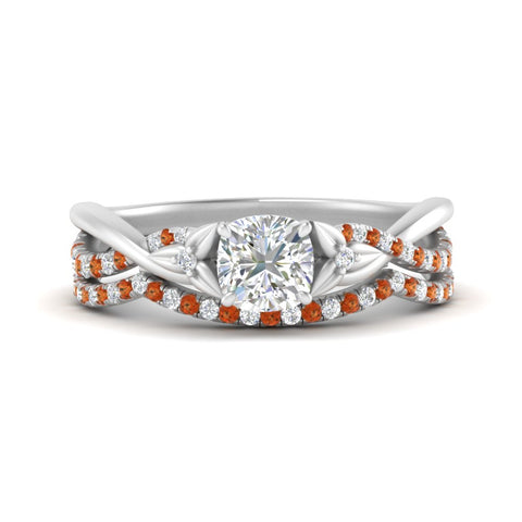 twisted-daisy-cushion-orange-sapphire-bridal-ring-set-in-white-gold-FD9986B2CUGSAOR-NL-WG