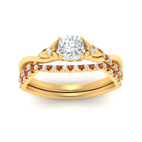 twisted-daisy-cushion-orange-sapphire-bridal-ring-set-in-yellow-gold-FD9986B2CUGSAOR-NL-YG