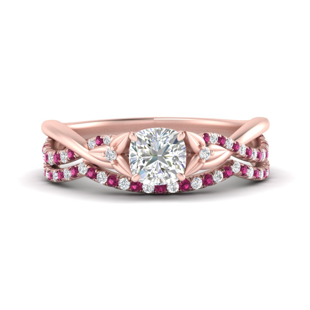 twisted-daisy-cushion-pink-sapphire-bridal-ring-set-in-rose-gold-FD9986B2CUGSADRPI-NL-RG
