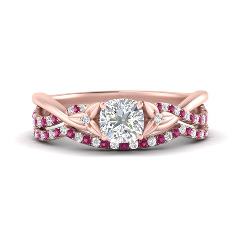 twisted-daisy-cushion-pink-sapphire-bridal-ring-set-in-rose-gold-FD9986B2CUGSADRPI-NL-RG