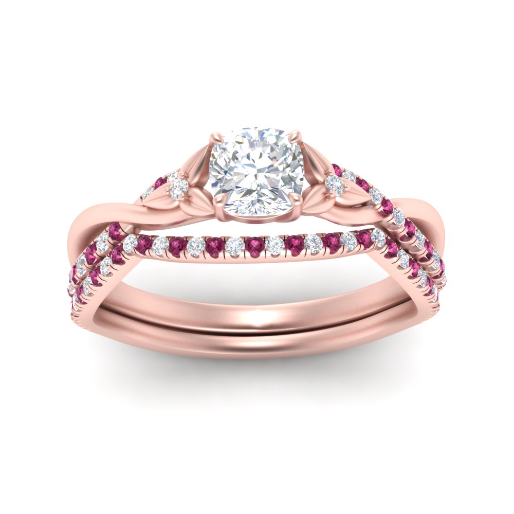 twisted-daisy-cushion-pink-sapphire-bridal-ring-set-in-rose-gold-FD9986B2CUGSADRPI-NL-RG