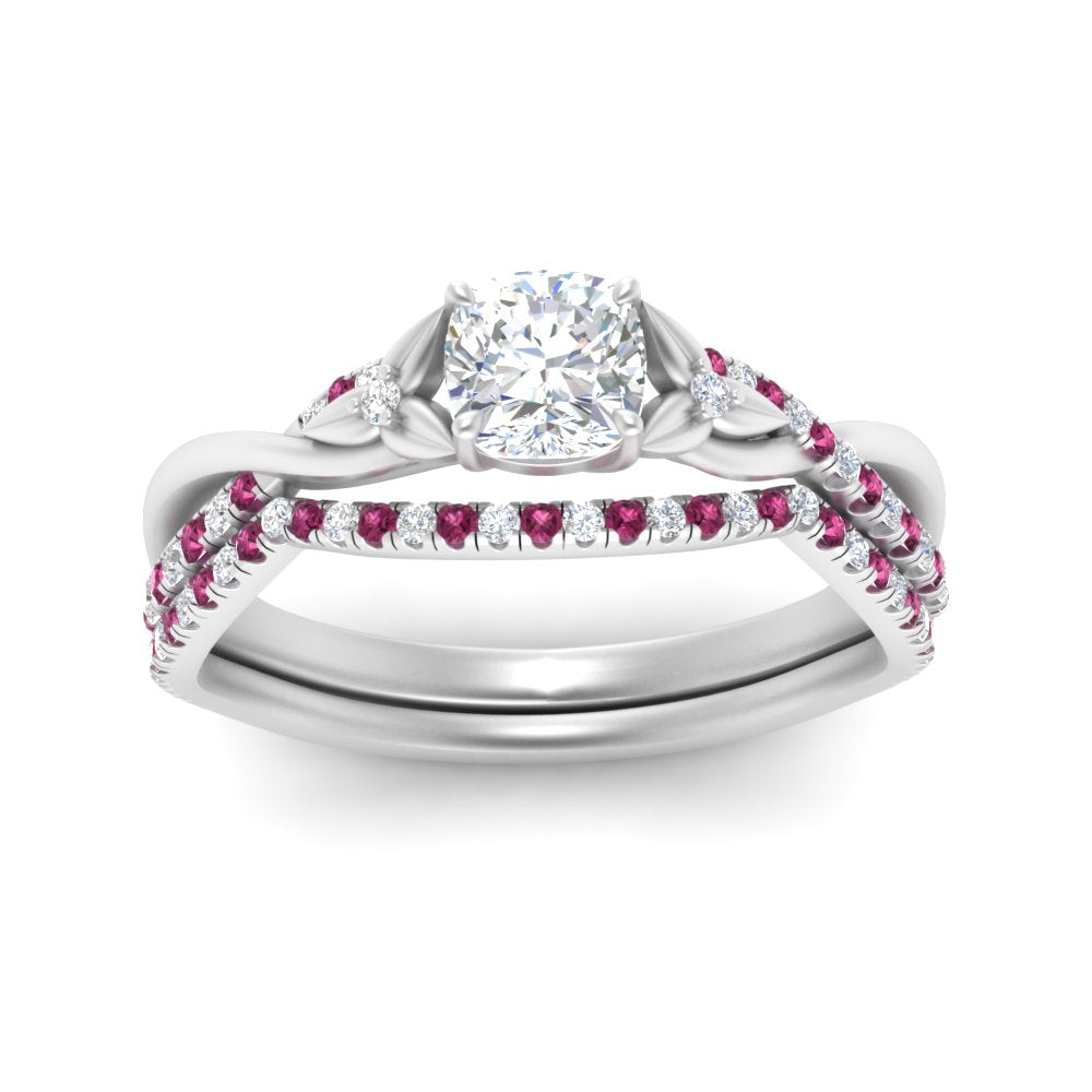 twisted-daisy-cushion-pink-sapphire-bridal-ring-set-in-white-gold-FD9986B2CUGSADRPI-NL-WG