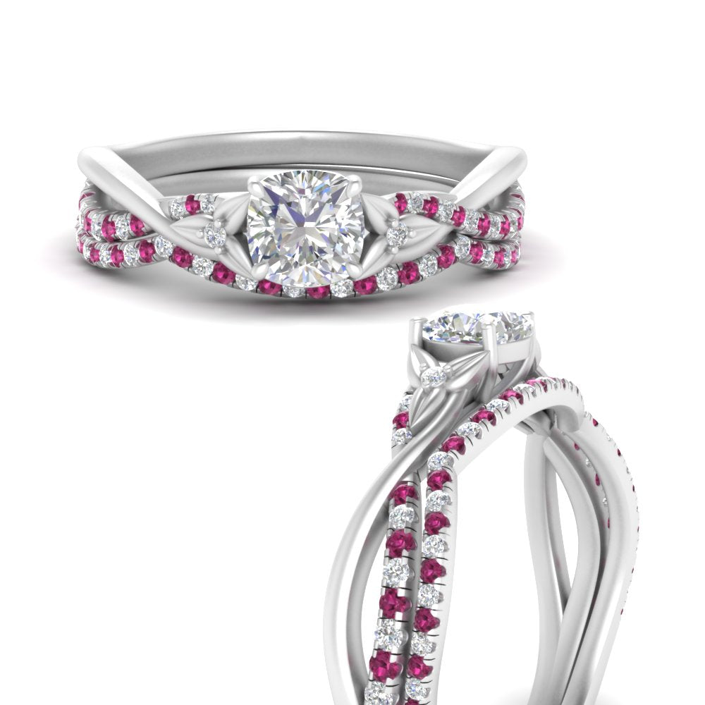 twisted-daisy-cushion-pink-sapphire-bridal-ring-set-in-yellow-gold-FD9986B2CUGSADRPI-NL-YG