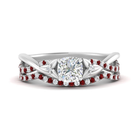 twisted-daisy-cushion-ruby-bridal-ring-set-in-white-gold-FD9986B2CUGRUDR-NL-WG