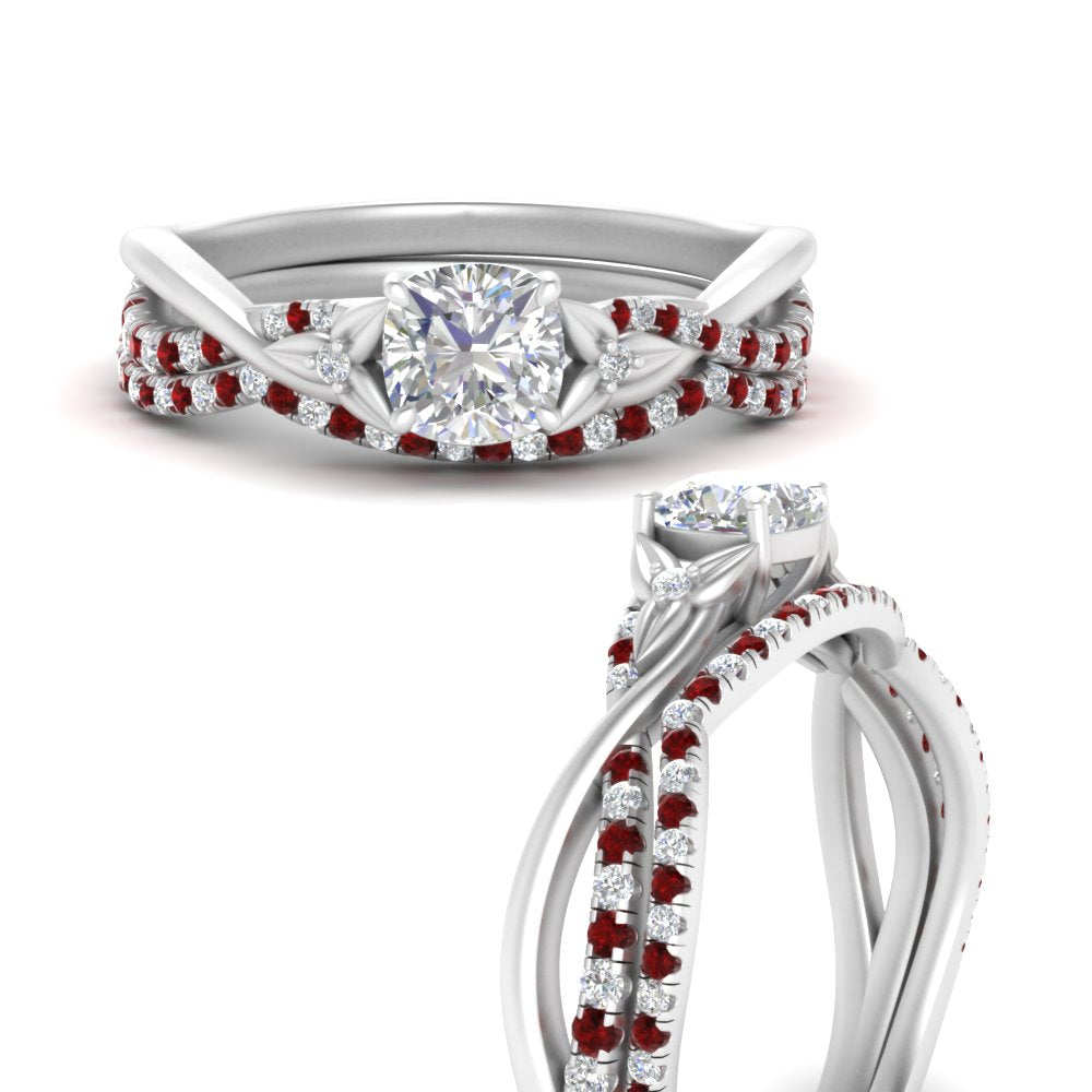 twisted-daisy-cushion-ruby-bridal-ring-set-in-white-gold-FD9986B2CUGRUDR-NL-WG